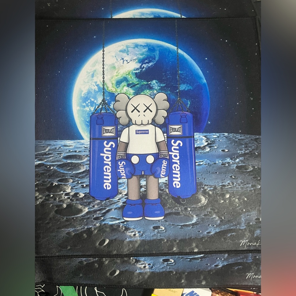 Supreme Blue and White Kaws Astronaut Rug